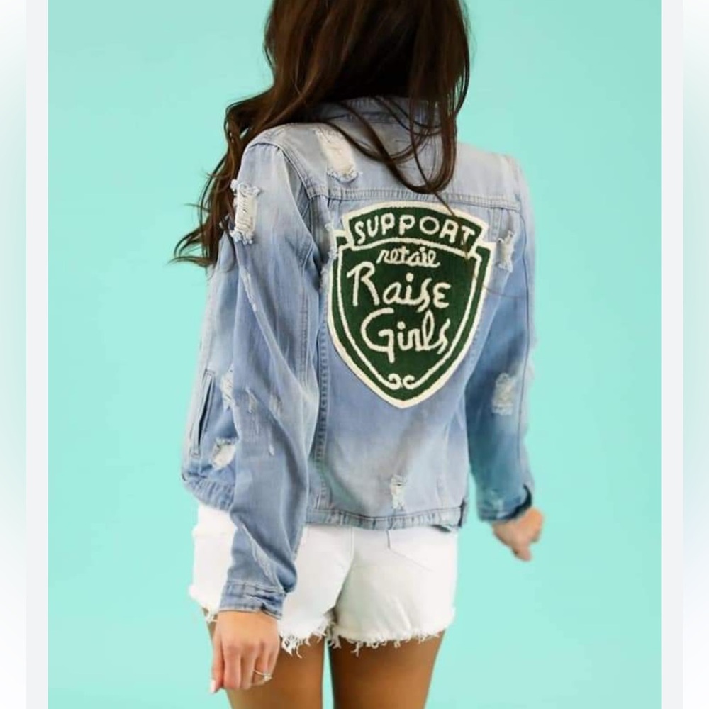 . Judith March Distressed Patchdenim Jacket - image 2